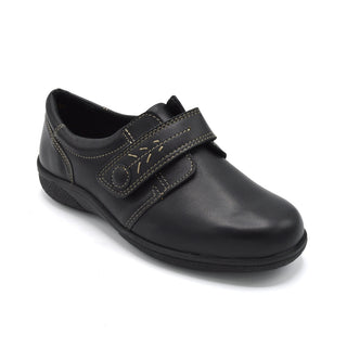 Black Womens Velcro Shoes For Large Bunions
