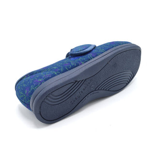 Womens Pink Extra Wide Velcro Slippers For Swollon Feet