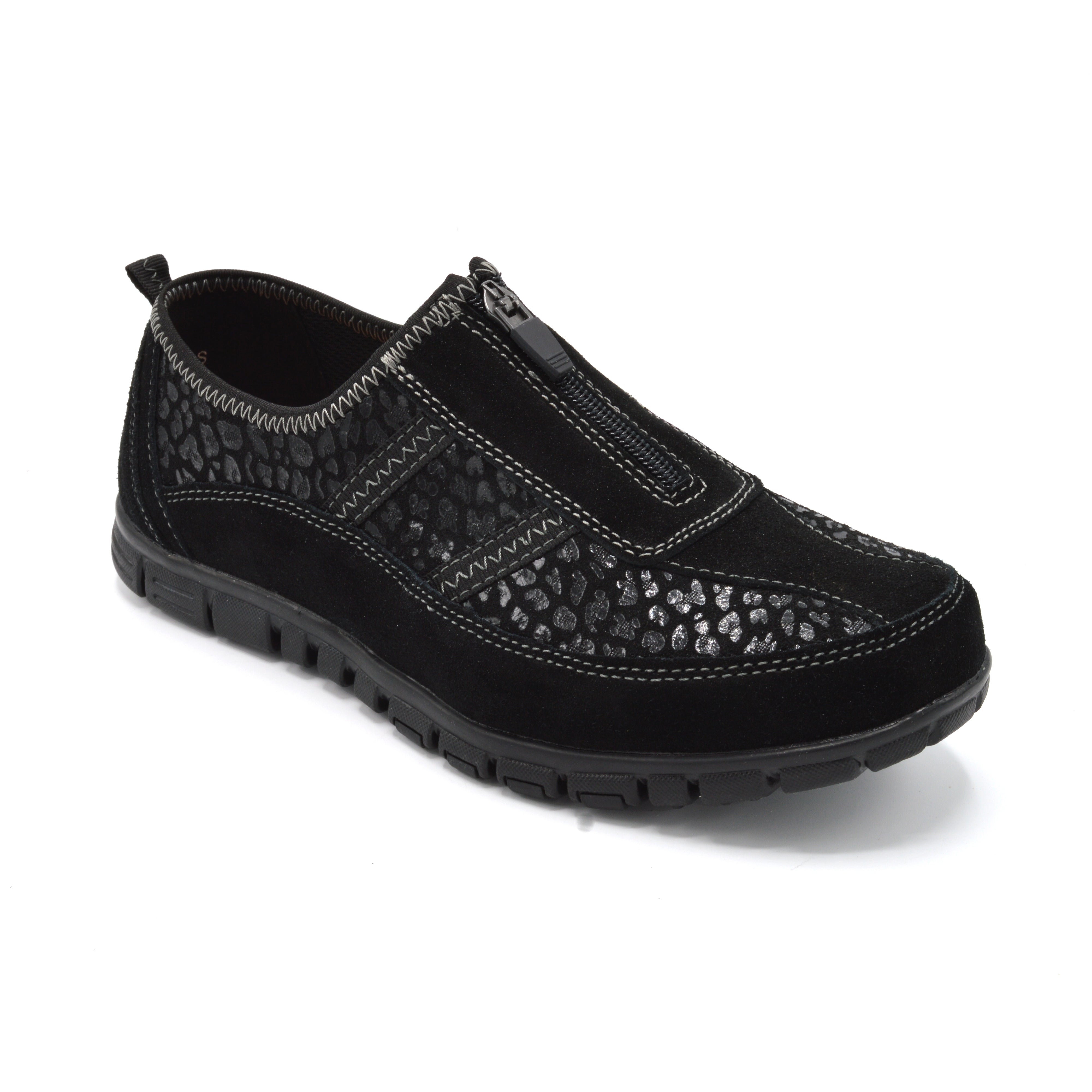 Boulevard Macy L376AS  - Ladies Wide Fit Walking Shoe- 3E Fitting - Black