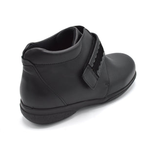 Extra Wide Black Velcro Strap Boot For Bunions