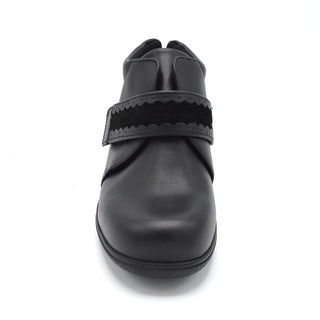 Extra Wide Black Velcro Strap Boot For Bunions