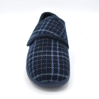 Navy Extra Wide Fitting Slipper For Swollon Feet