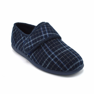 Navy Extra Wide Fitting Slipper For Swollon Feet