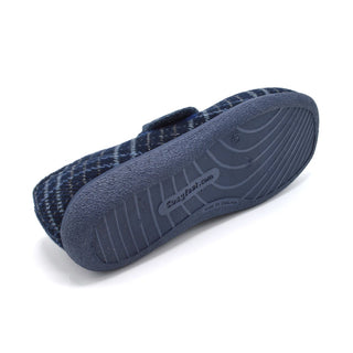 Navy Extra Wide Fitting Slipper For Swollon Feet