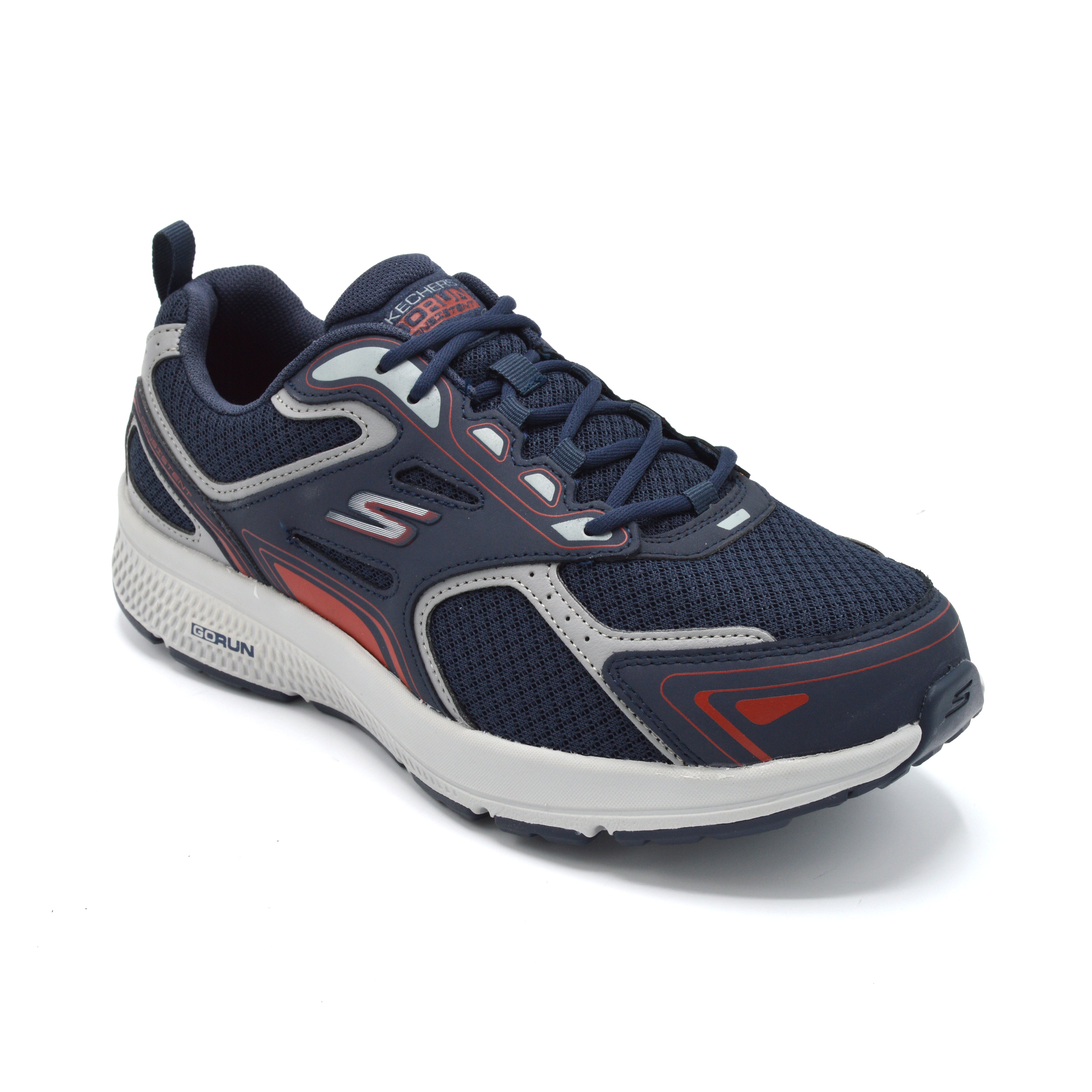 Skechers Go Run Consistent - Mens Wide Fit Trainer - 4E Fitting - Navy/Red