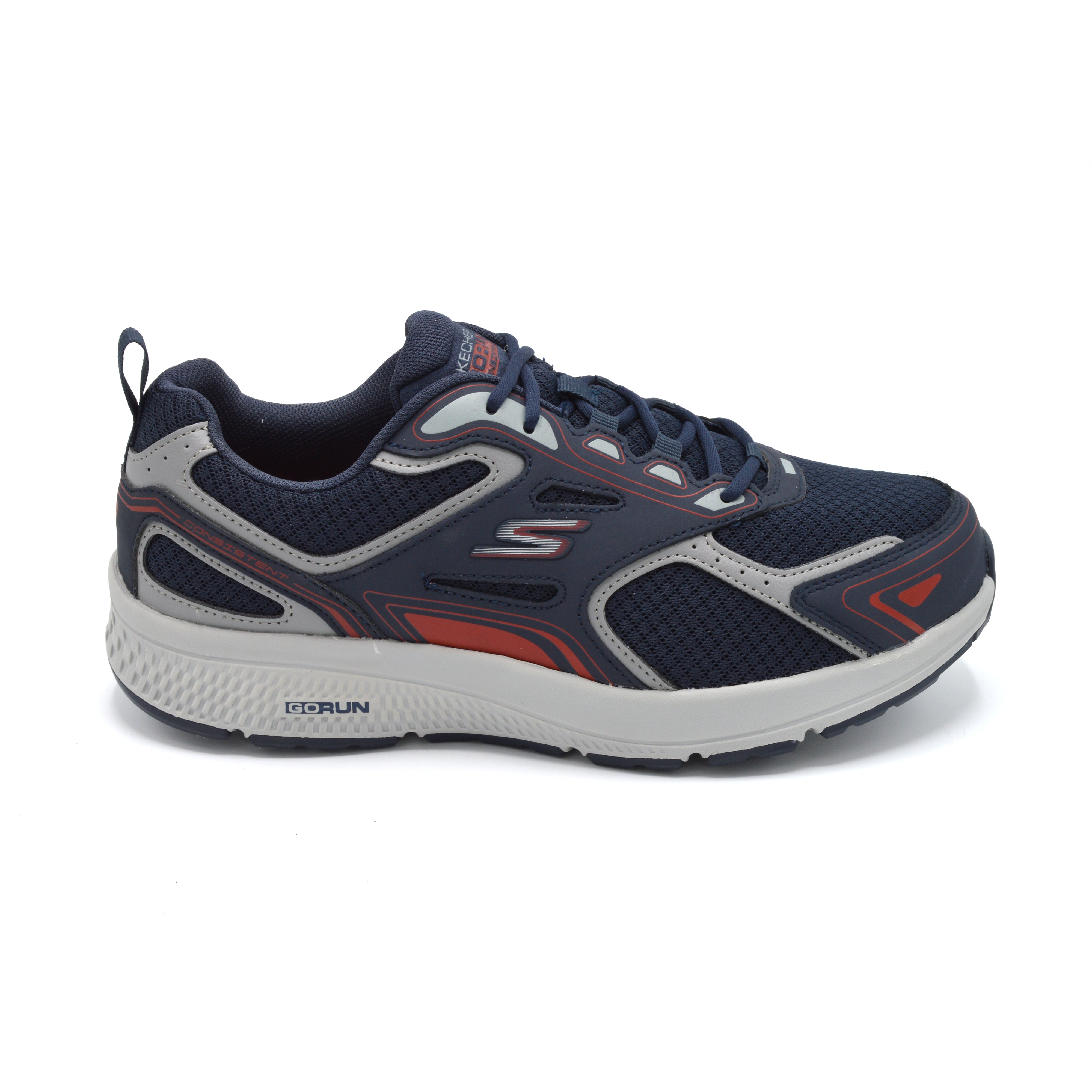 Skechers Go Run Consistent - Mens Wide Fit Trainer - 4E Fitting - Navy/Red