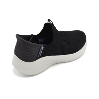 Skechers Smooth Step - Ladies Wide Fit Slip In Trainer - 2E Fitting - Black