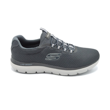 Skechers Wide Fit Elastic Lace Trainer Grey