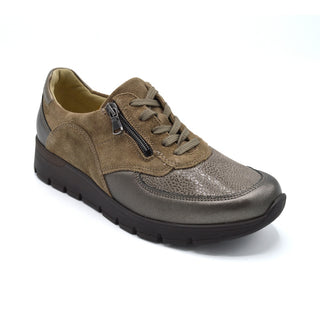 Waldlaufer Ramona - Ladies Wide Lace Up With Side Zips - 4E Fitting - Beige