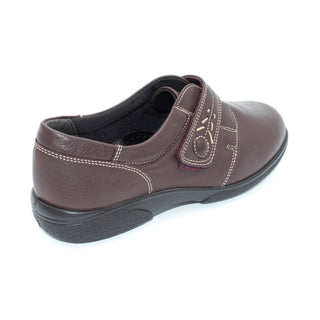 Burgundy Womens Velcro Shoes For Swollen Feet