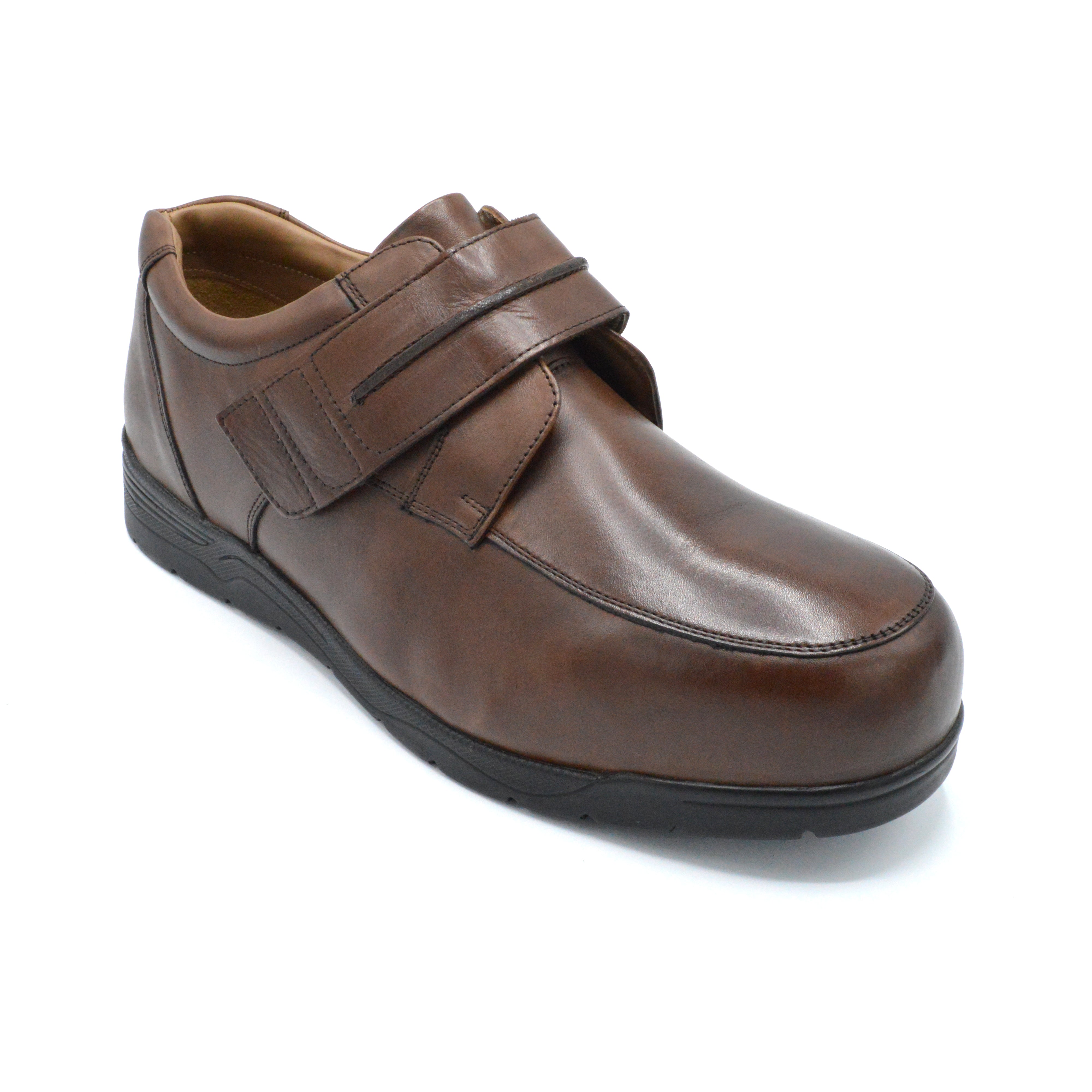 Brown Velcro Extra Wide Over Size Shoes