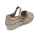Ladies Wide Fit Open Toe Sandal Gold with Velcro Straps 2023