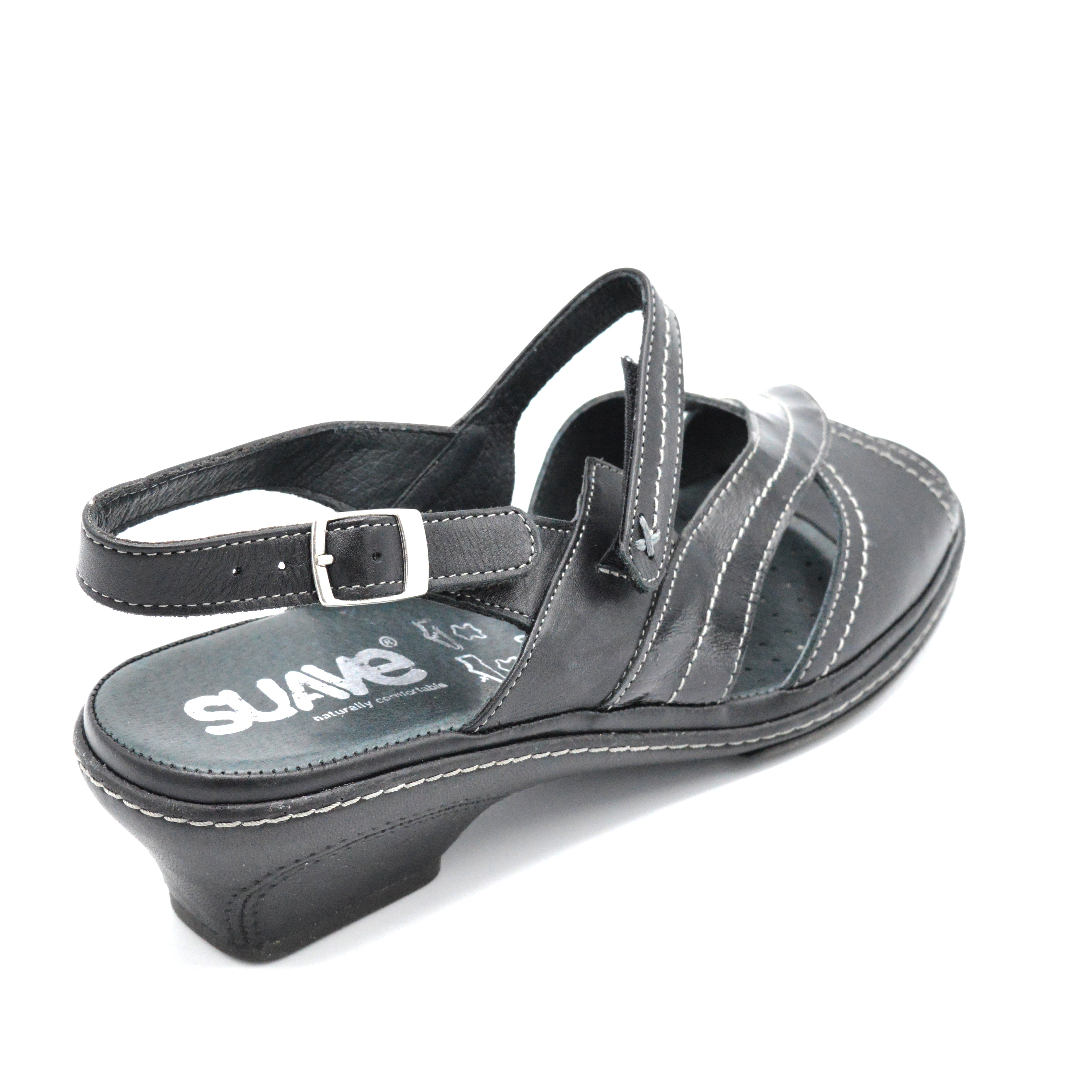 Eden by Suave - Wide Fit Evening Sandal in Black - 2E Fitting