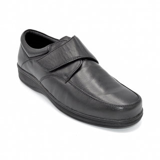 Black Mens Wide Fit Velcro Shoes For Bunions