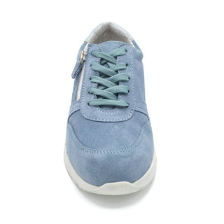 Orthopaedic Ladies Wide Fit Trainer in Sky Blue with Deep Toe Box