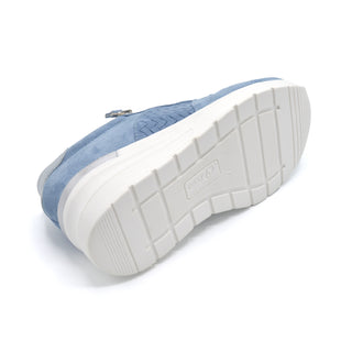 Orthopaedic Ladies Wide Fit Trainer in Sky Blue with Deep Toe Box