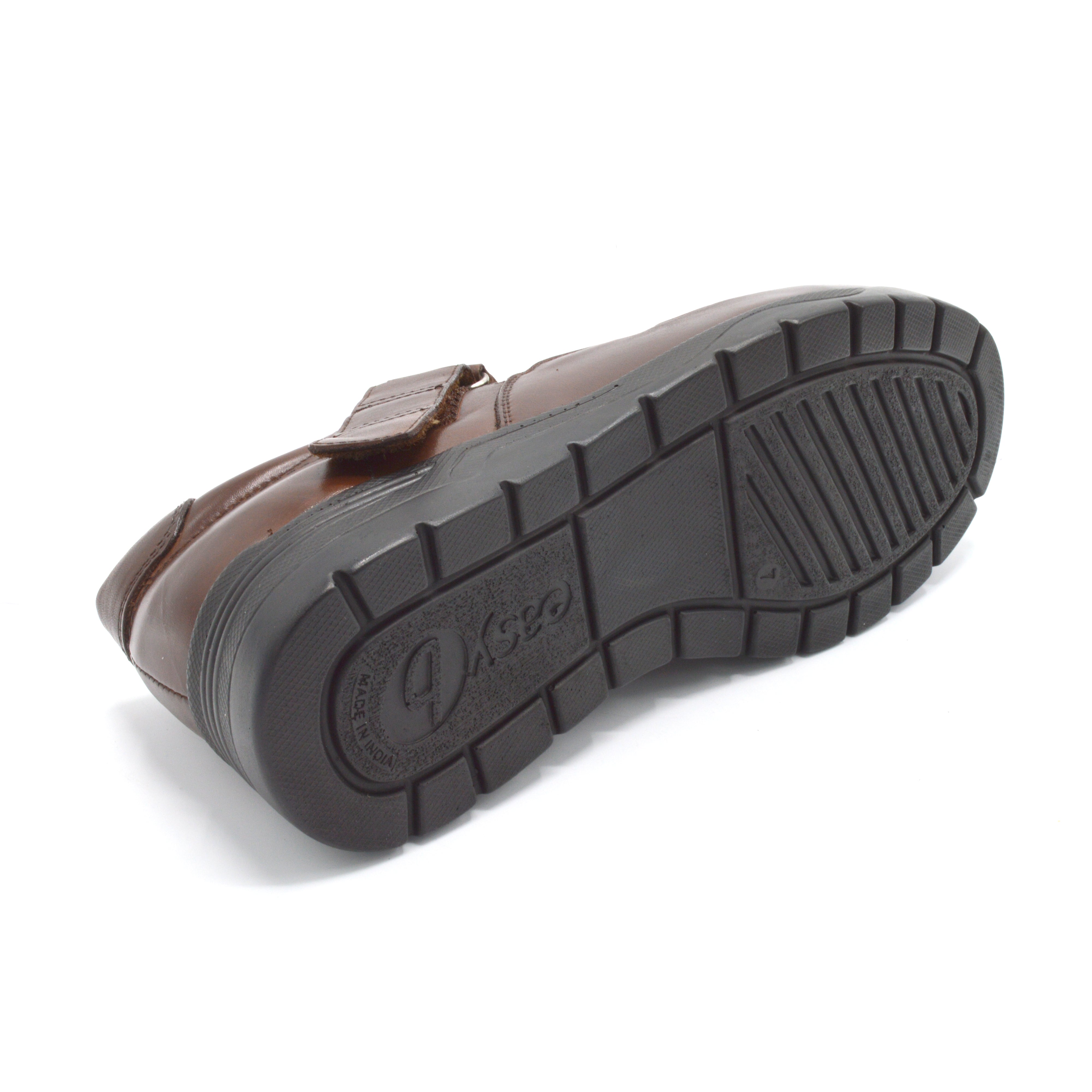 Brown Mens Extra Wide Velcro Sandal for Diabetes
