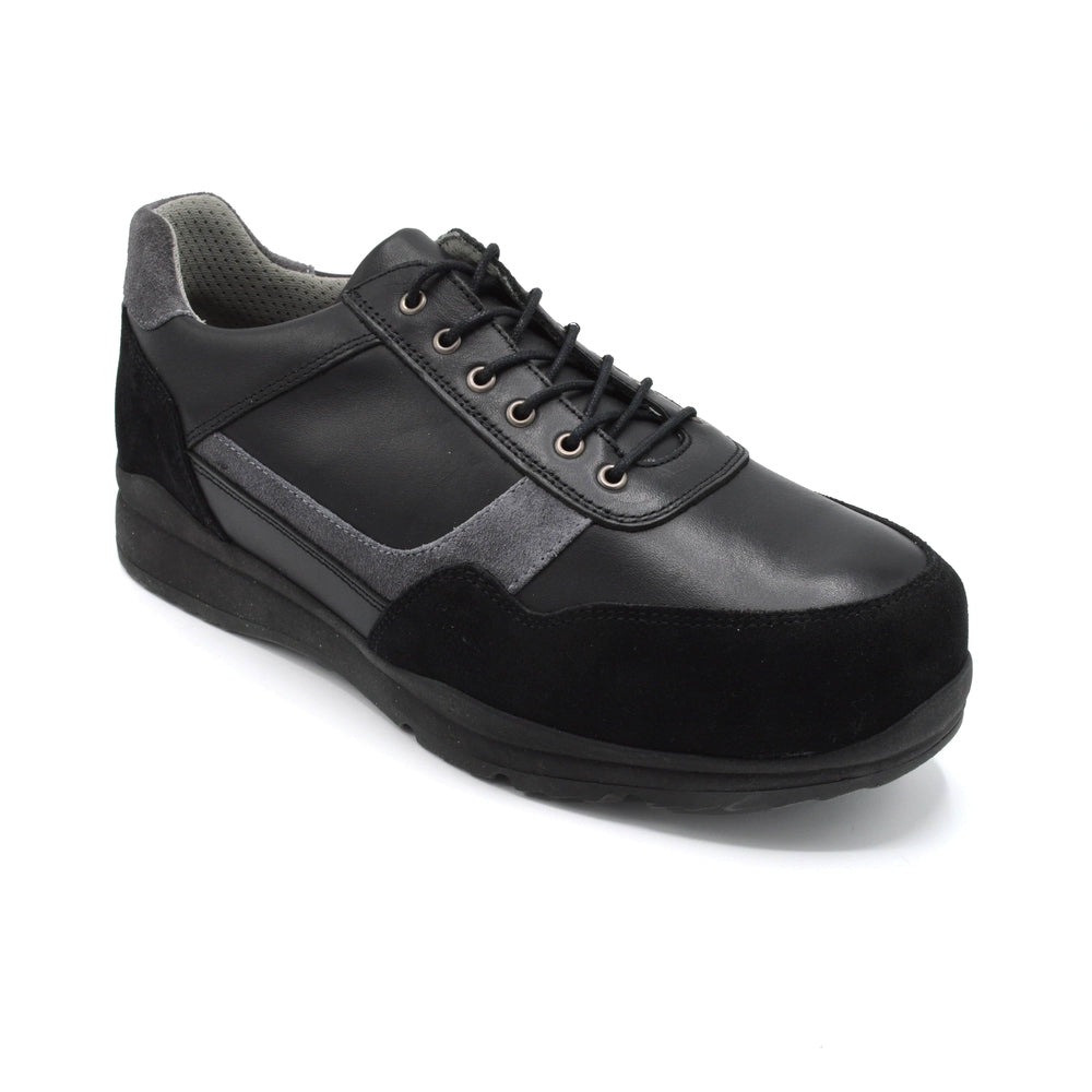 DB Benedict- Mens Extra Wide Fit Casual Trainer - Black & Grey — Wide Shoes