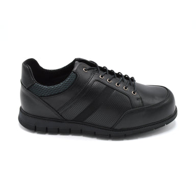 DB Caspian Black Extra Wide Laced Trainer