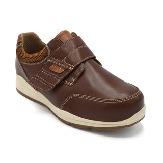 DB Darwin - Mens Wide Fit Velcro Close Shoe In Brown