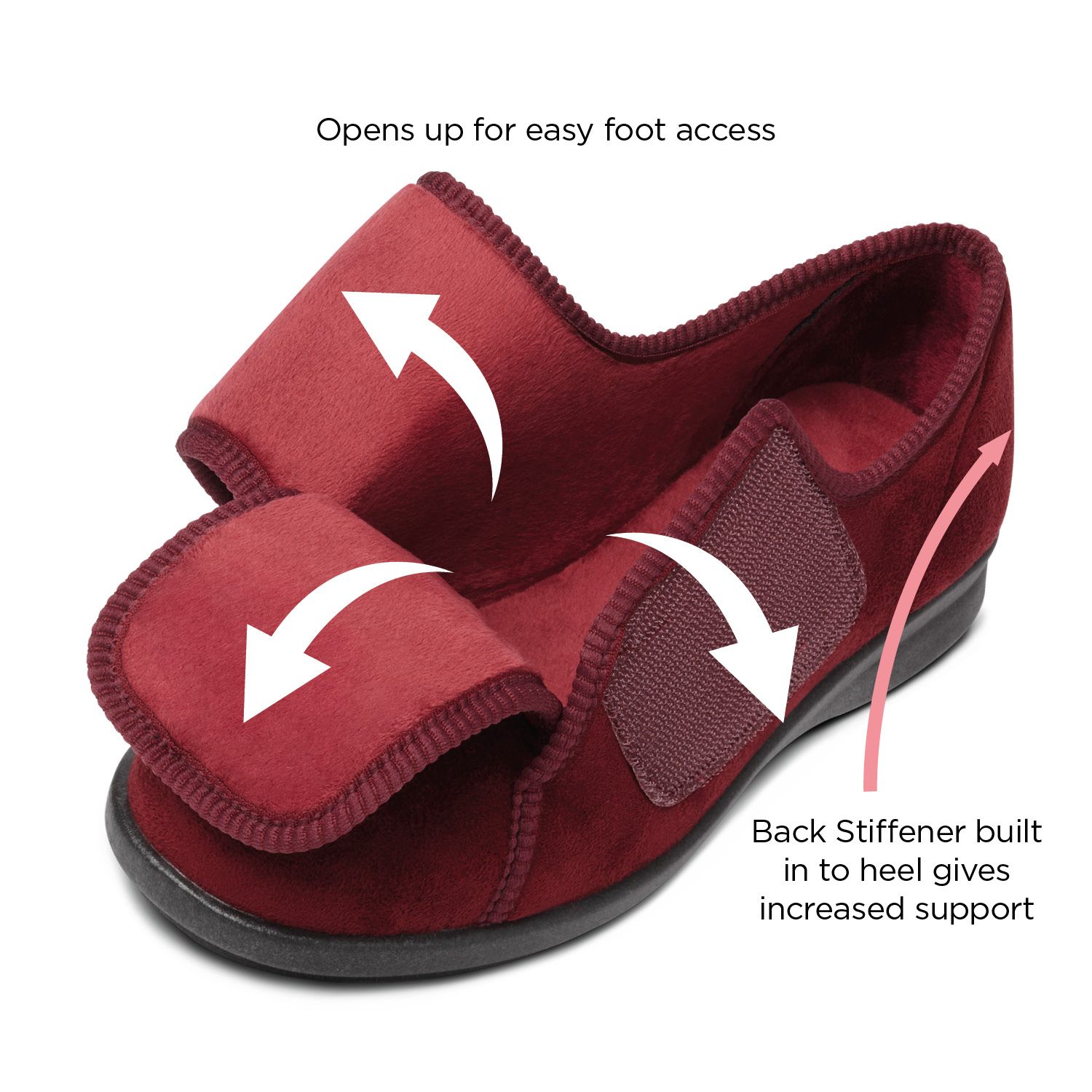 Extra Wide Velcro Slipper For Swollen Feet