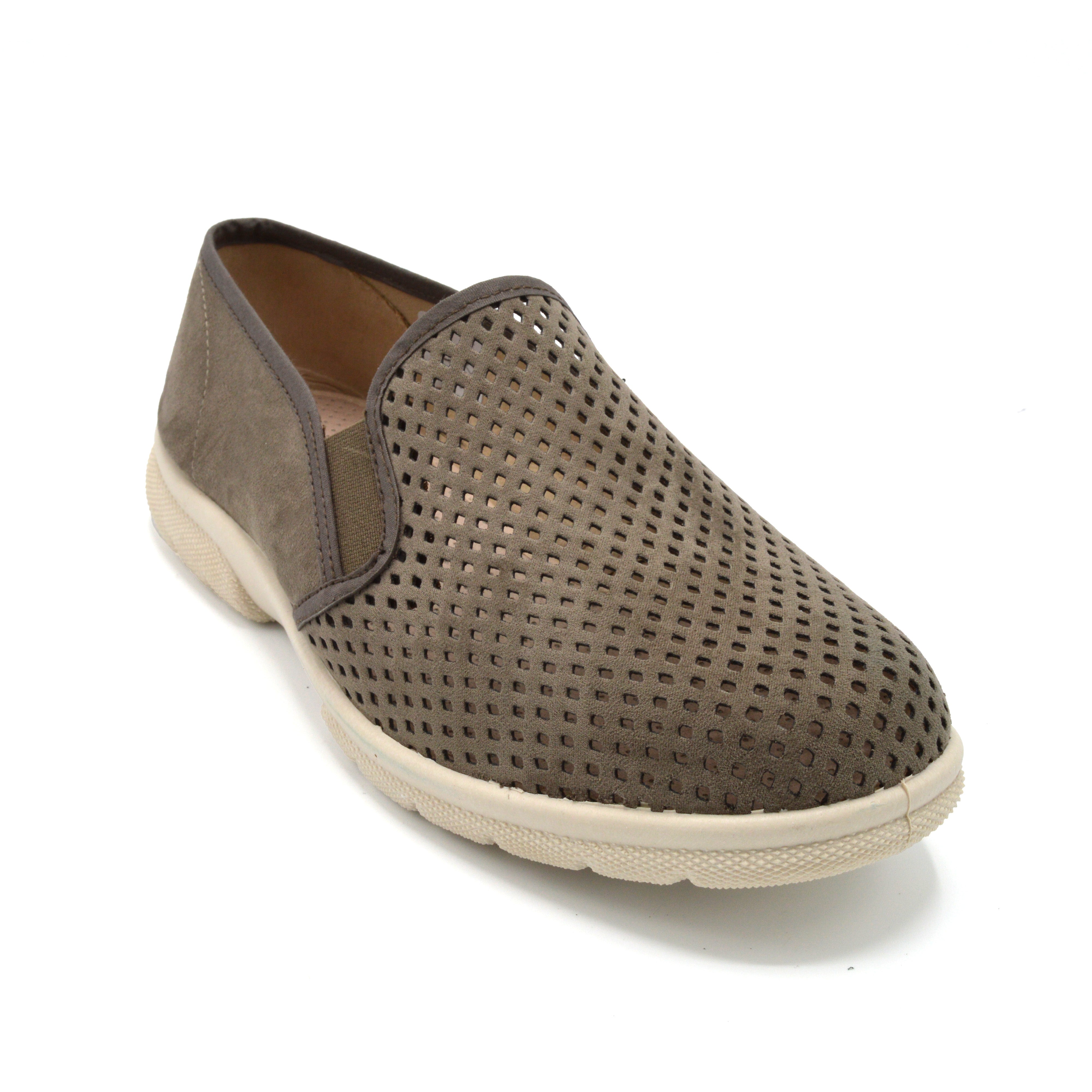 Extra Wide Slip On Suede Shoe For Orthotics