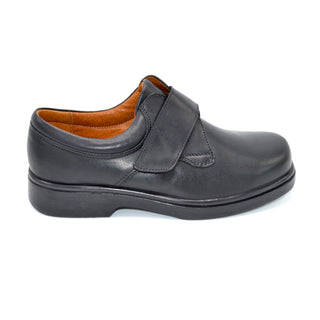 Reece- Mens Extra Wide Velcro Close Shoe - 6V Fitting - Black