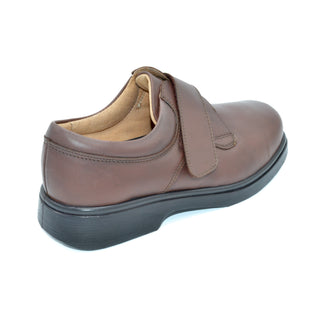 Reece- Mens Extra Wide Velcro Close Shoe - 6V Fitting - Brown