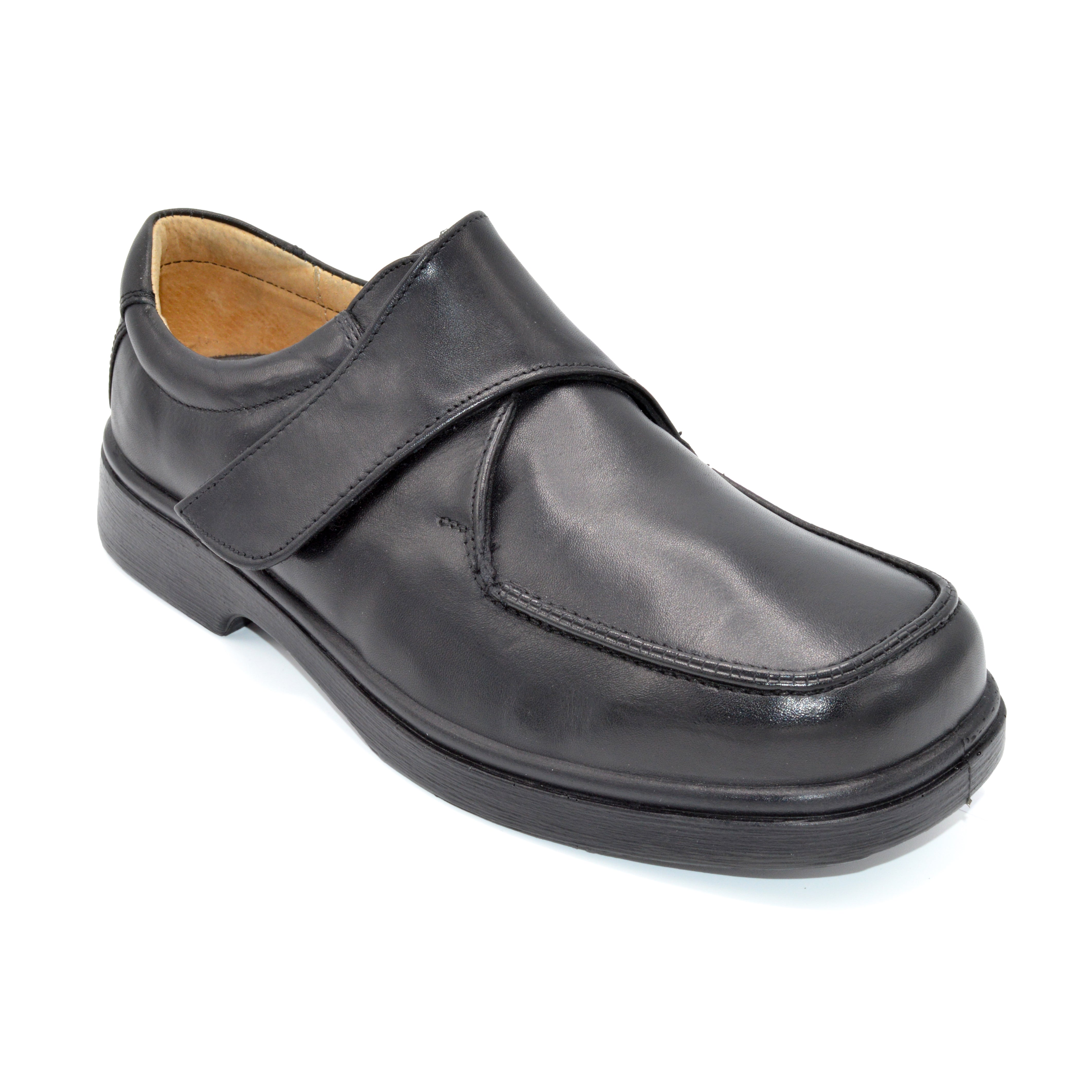 DB Ryan - Mens Wide Fit Velcro Close Shoe - 4E Fitting - Black