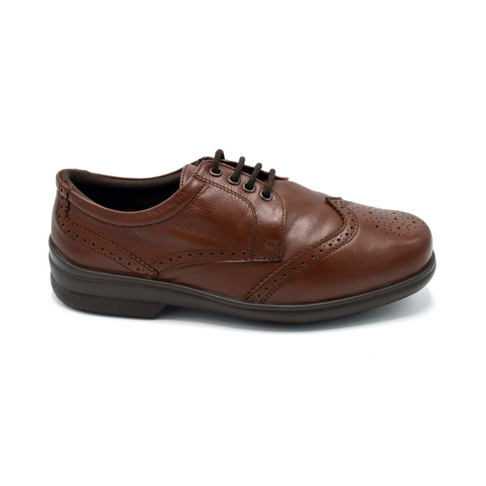 Cosyfeet Darby Men's Extra Wide Fit Brogue Brown – Wide Shoes