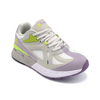 Ladies Wide Fit Fitville Trainer - 4E Width Fitting - White With Purple - Lightweight and Colourful.