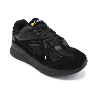 Fitville UK Mens Extra Wide Running Trainer - Rebound Jet Black - 6E Width Fitting - Front Side View