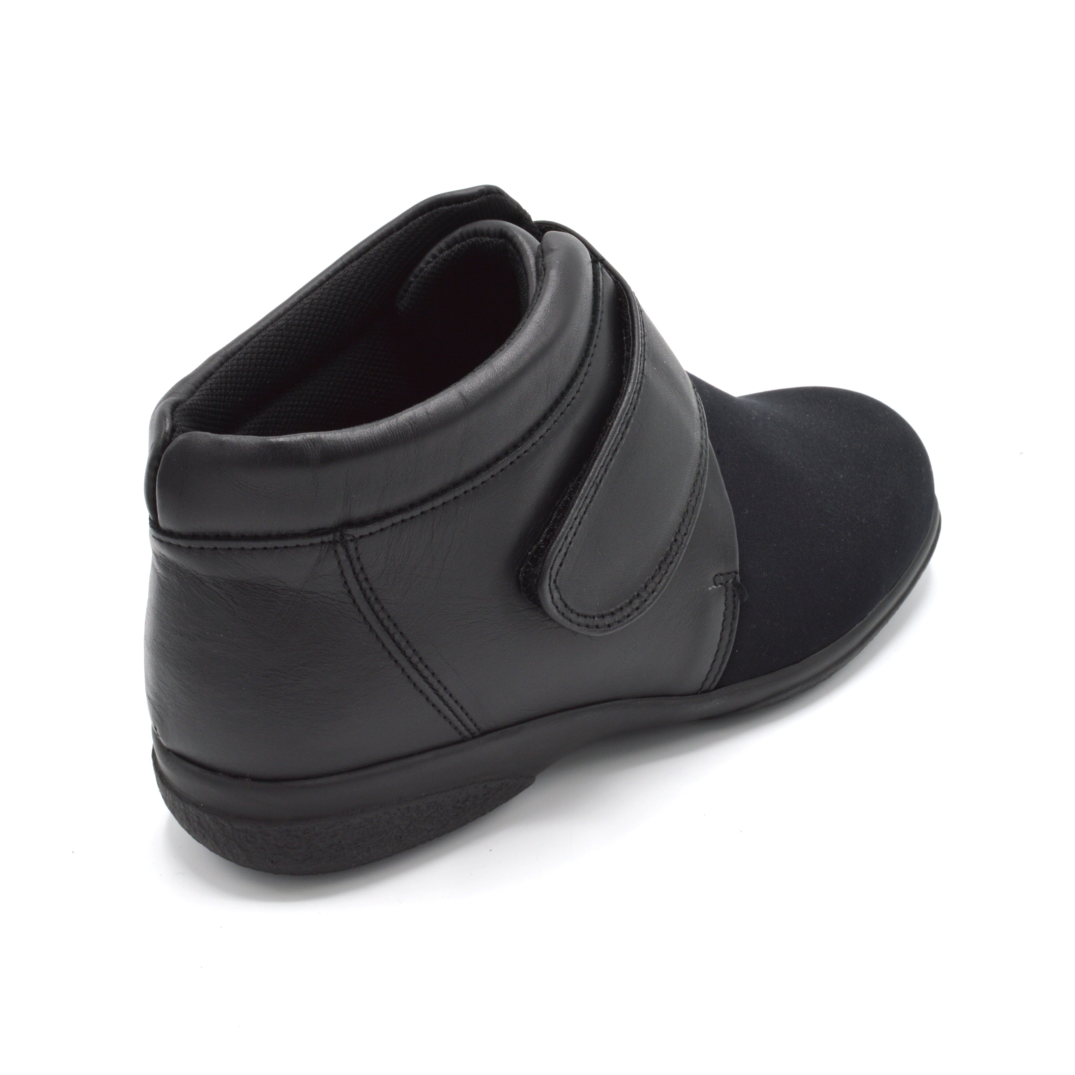 Cost Feet Wide Fit Luana Black Velcro Boot