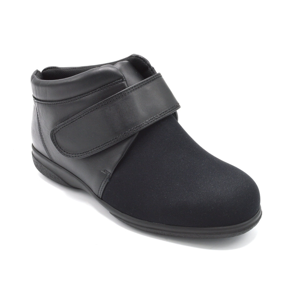 Extra Wide Black Velcro Strap Boot For Bunions