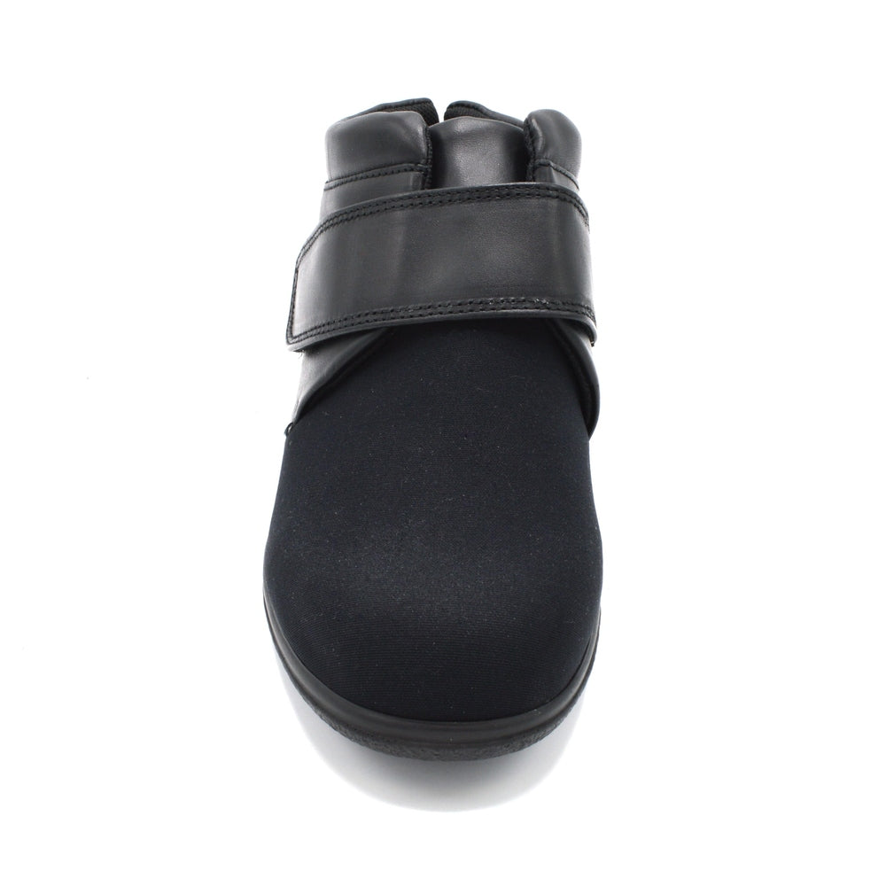 Extra Wide Black Velcro Strap Boot For Bunions