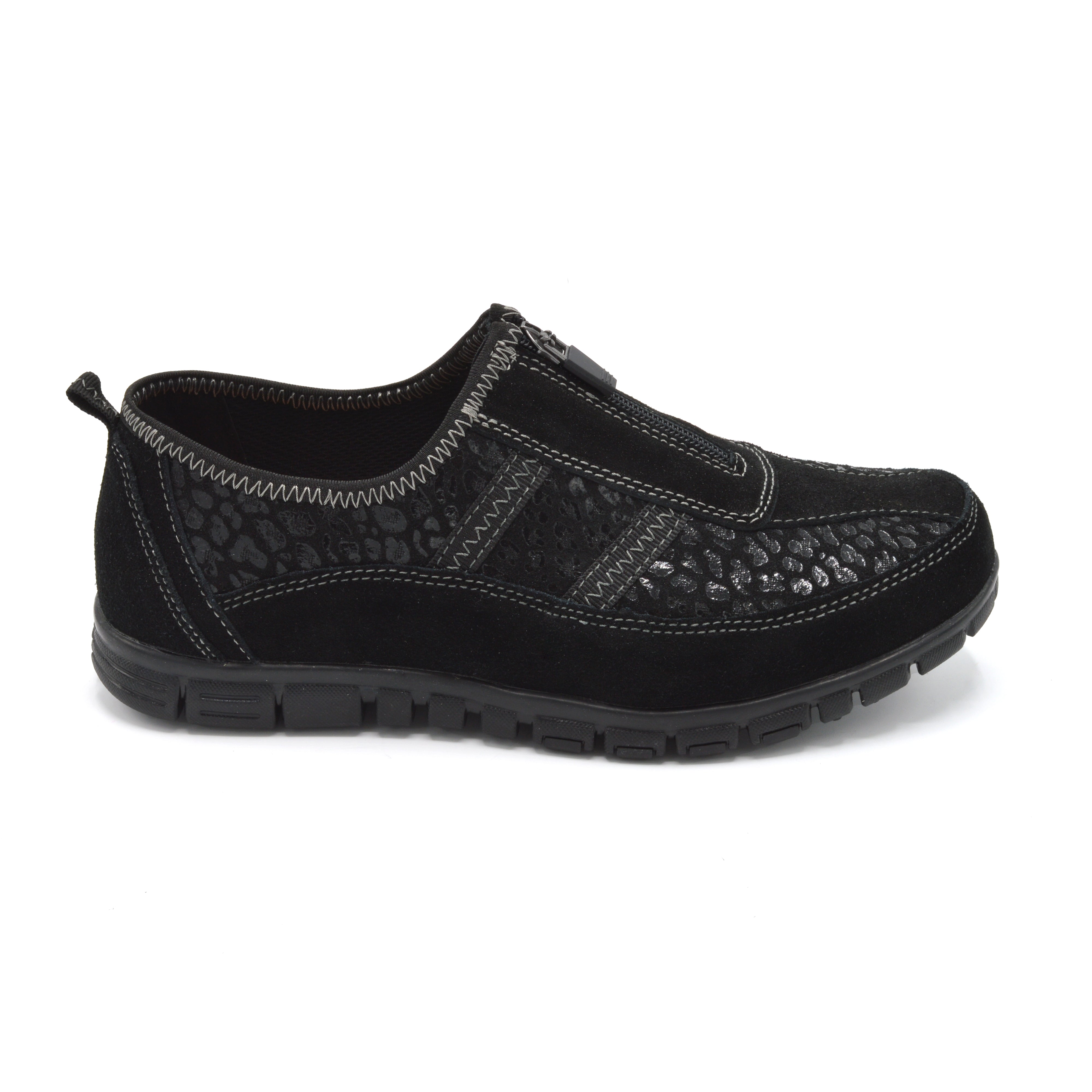 Boulevard Macy L376AS  - Ladies Wide Fit Walking Shoe- 3E Fitting - Black