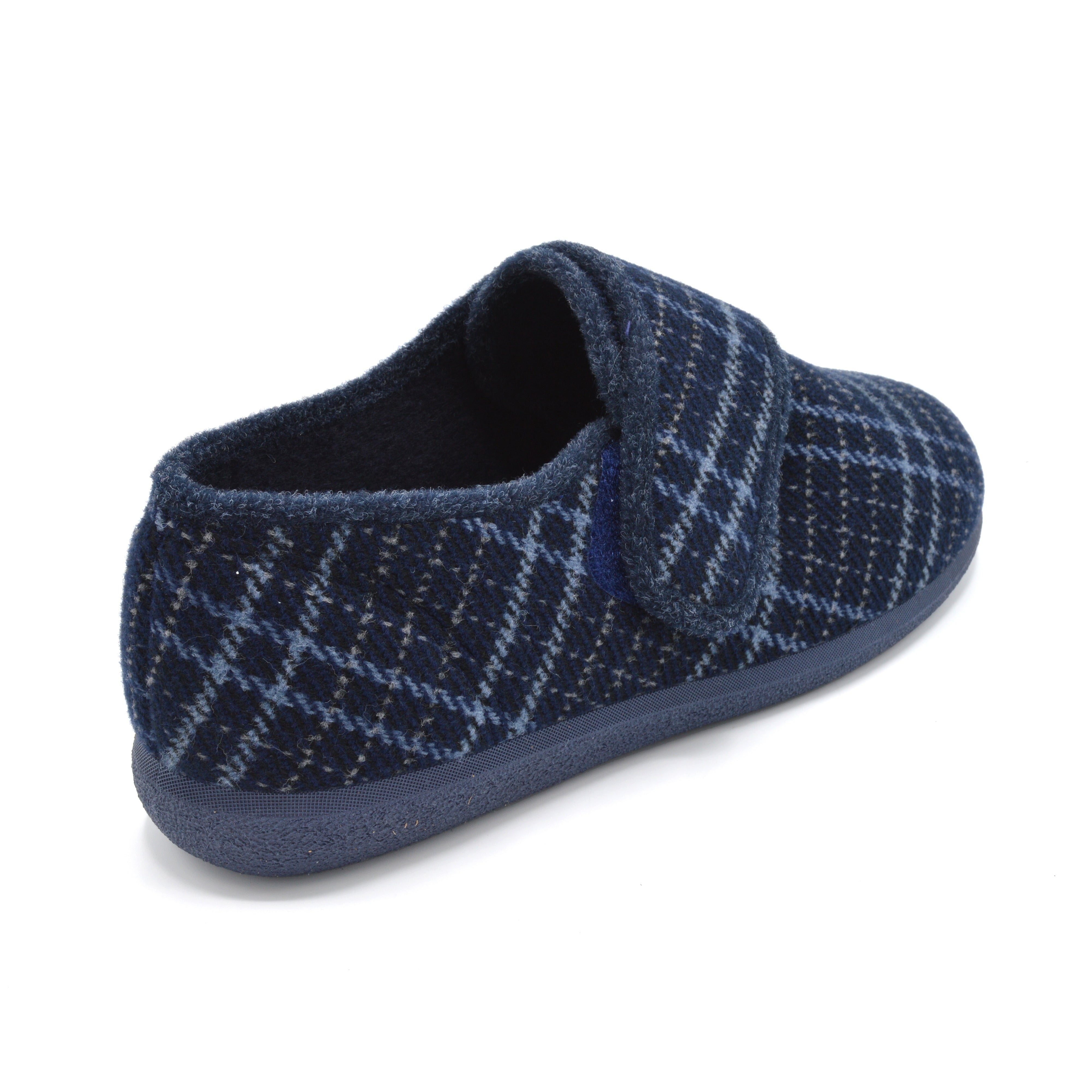 Navy Extra Wide Fitting Slipper For Swollon Feet