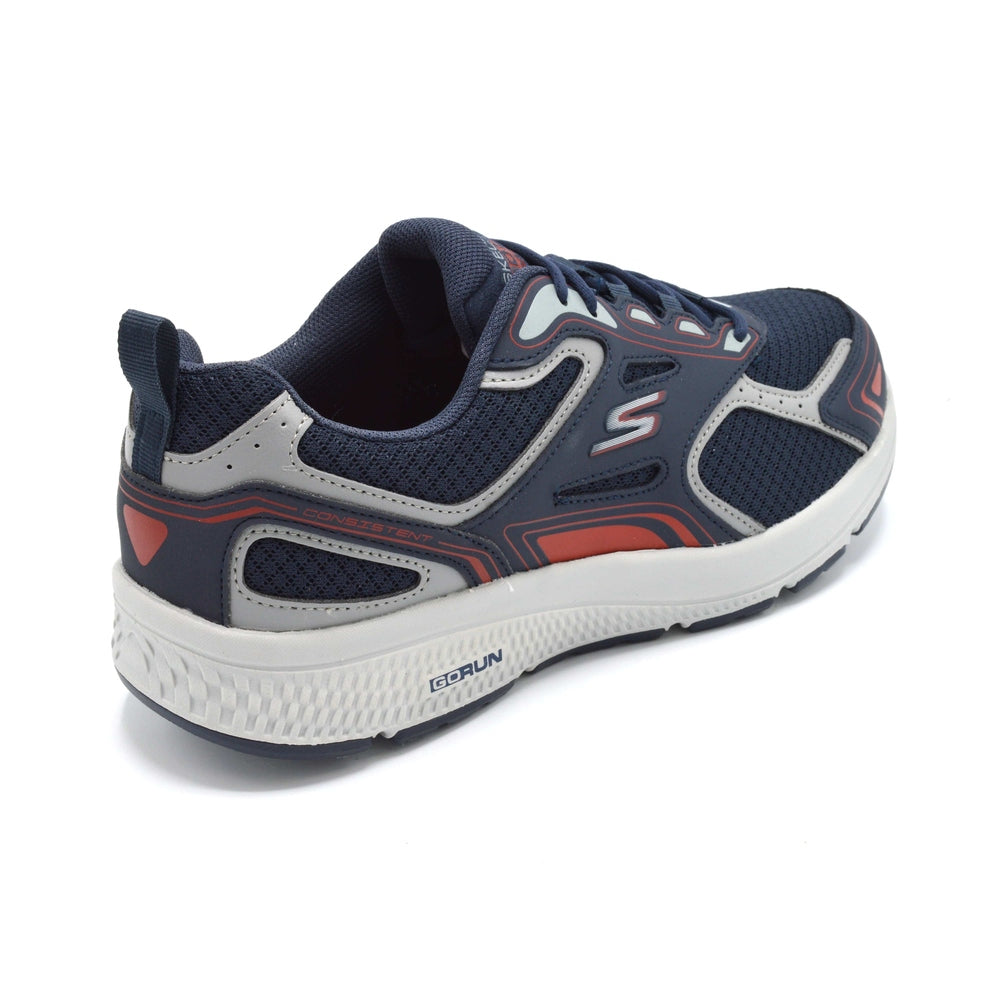 Skechers Go Run Consistent - Mens Wide Fit Trainer - 4E Fitting - Navy/Red