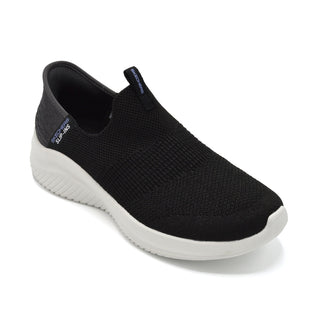 Skechers Smooth Step - Ladies Wide Fit Slip In Trainer - 2E Fitting - Black