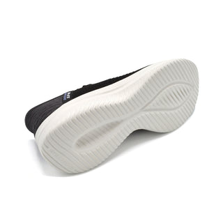 Skechers Smooth Step - Ladies Wide Fit Slip In Trainer - 2E Fitting - Black