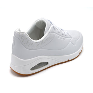 Skechers Uno Stand On Air - Ladies Wide Fit Summer Tennis/Trainer - 2E Fitting - White