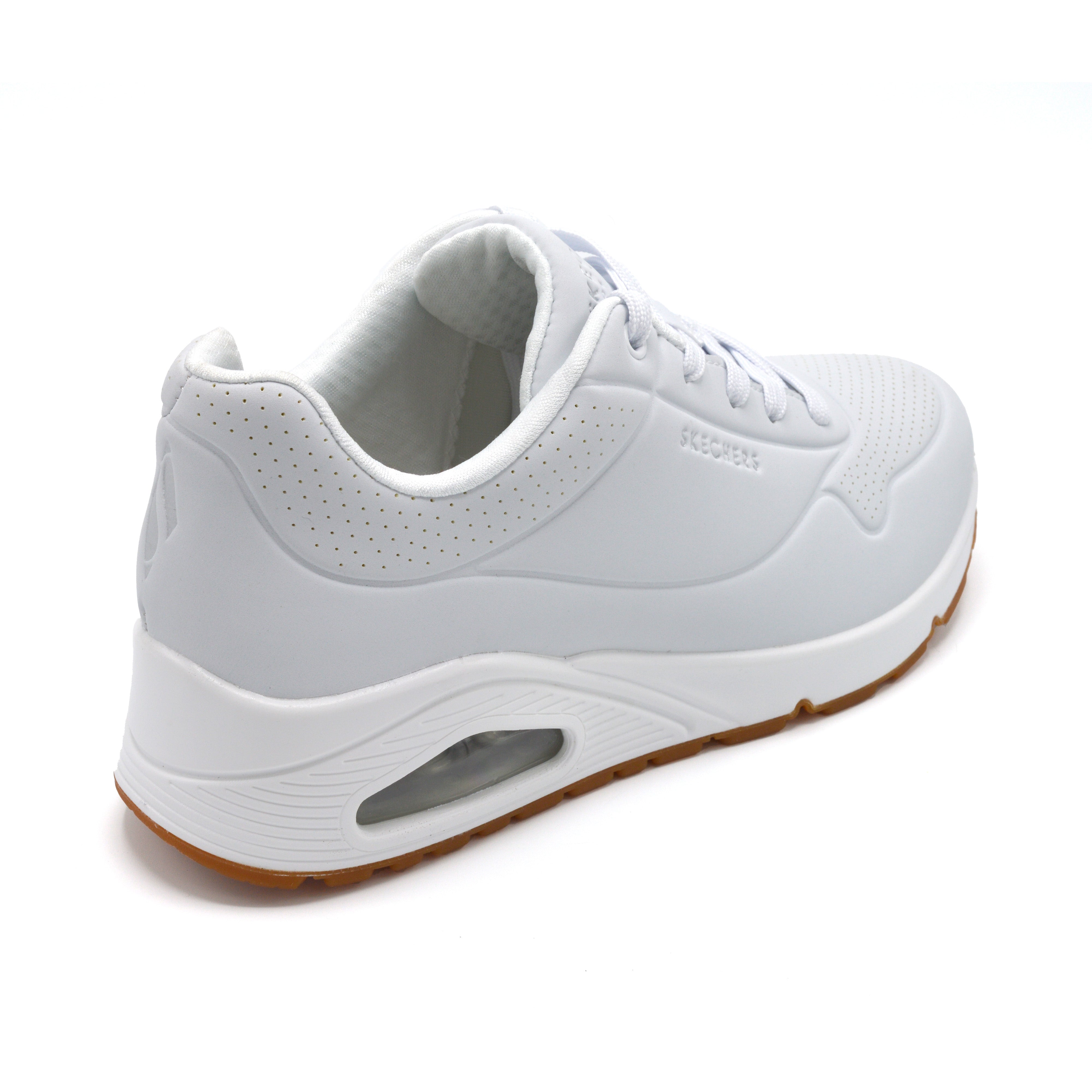 Skechers Uno Stand On Air - Ladies Wide Fit Summer Trainer - 2E Fitting - White