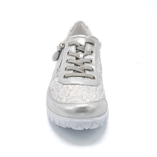 Waldlaufer Jasmin - Ladies Wide Fit Summer Trainer - 2E Fitting White/Silver
