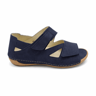Waldlaufer Heliett- Ladies Wide Fit Summer Sandal - 2V(2E-4E) Fitting - Navy
