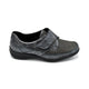 Waldlaufer Millu - Ladies Velcro Close Shoe - 4E Fitting - Shiny Grey With Stretch Upper