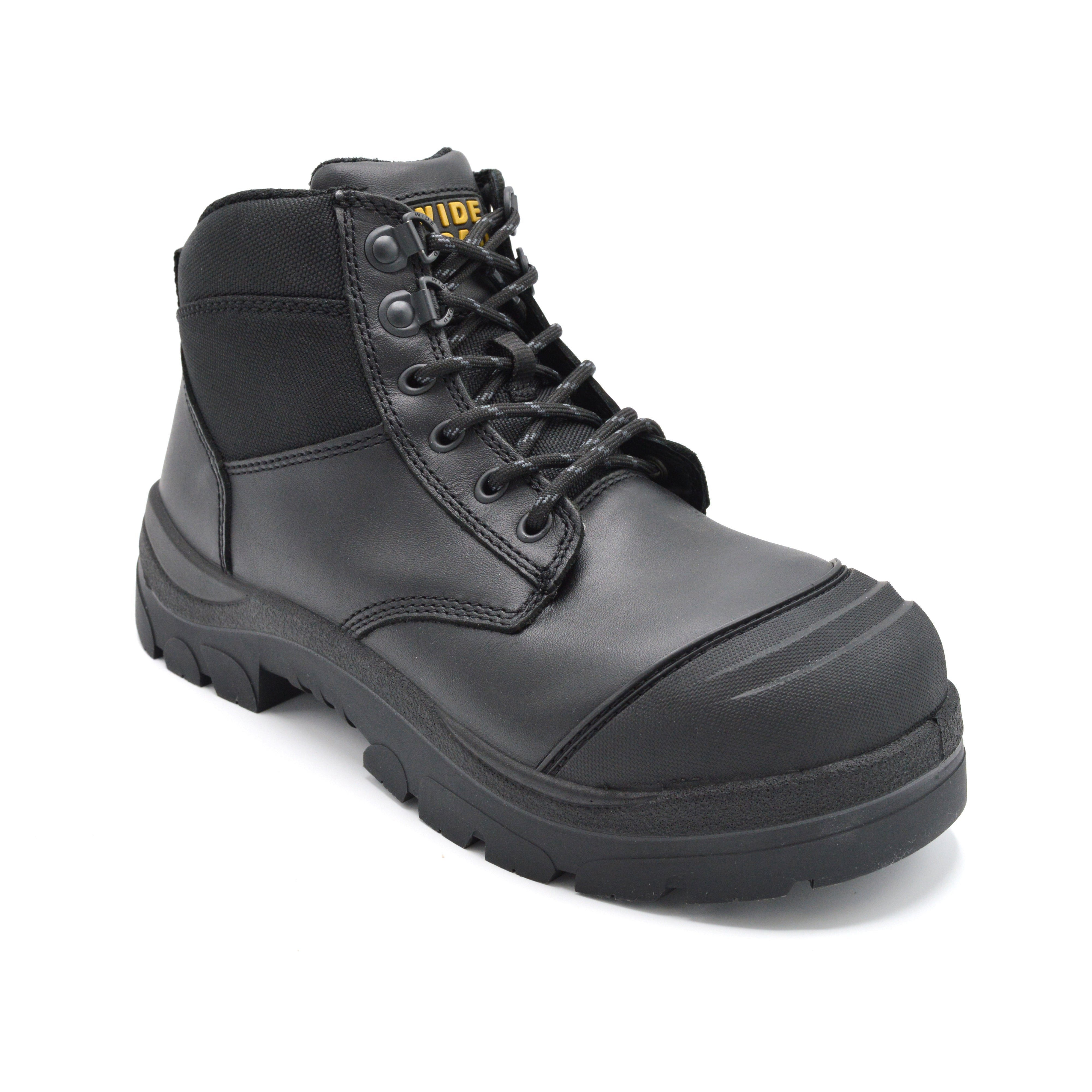 WideLoad 690BLWC - Extra Wide S3 Composite Toe Safety Boot No Zip  - Airport Friendly - 6E Fit  - Black