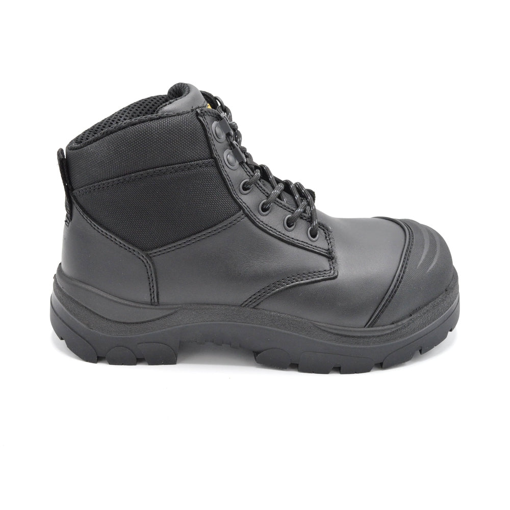 WideLoad 690BLWC - Extra Wide S3 Composite Toe Safety Boot No Zip  - Airport Friendly - 6E Fit  - Black