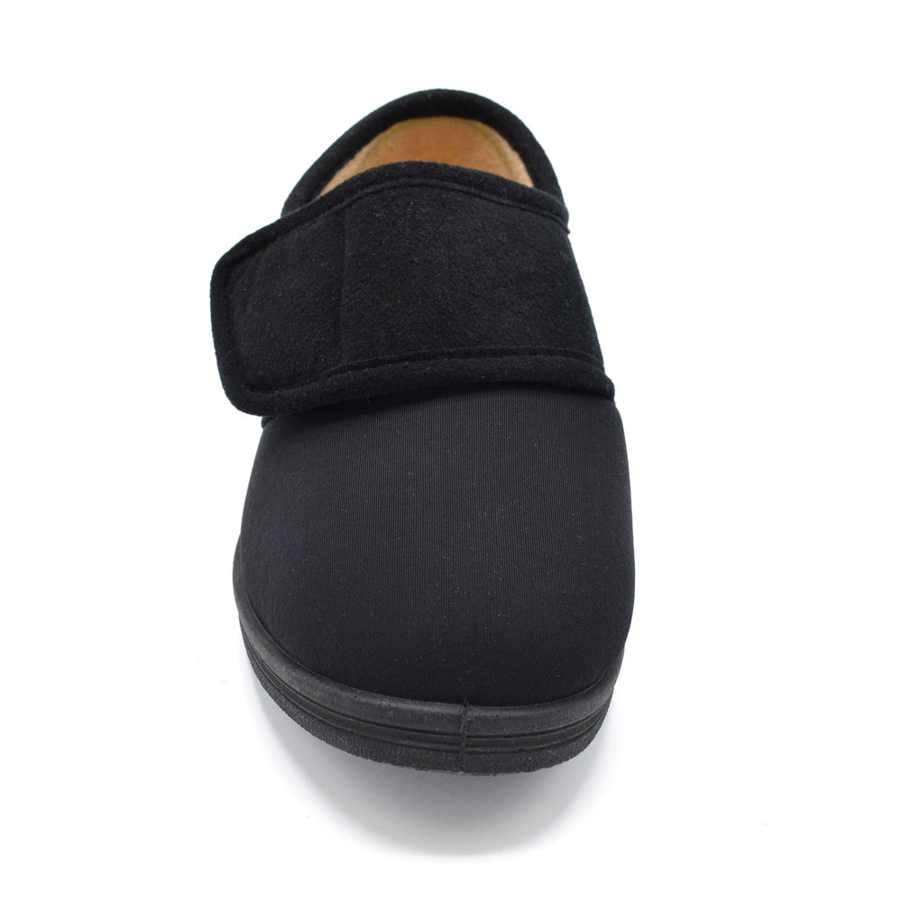 Ladies Wide Fit Slipper For Swollen Feet. Velcro Close. — Wide Shoes