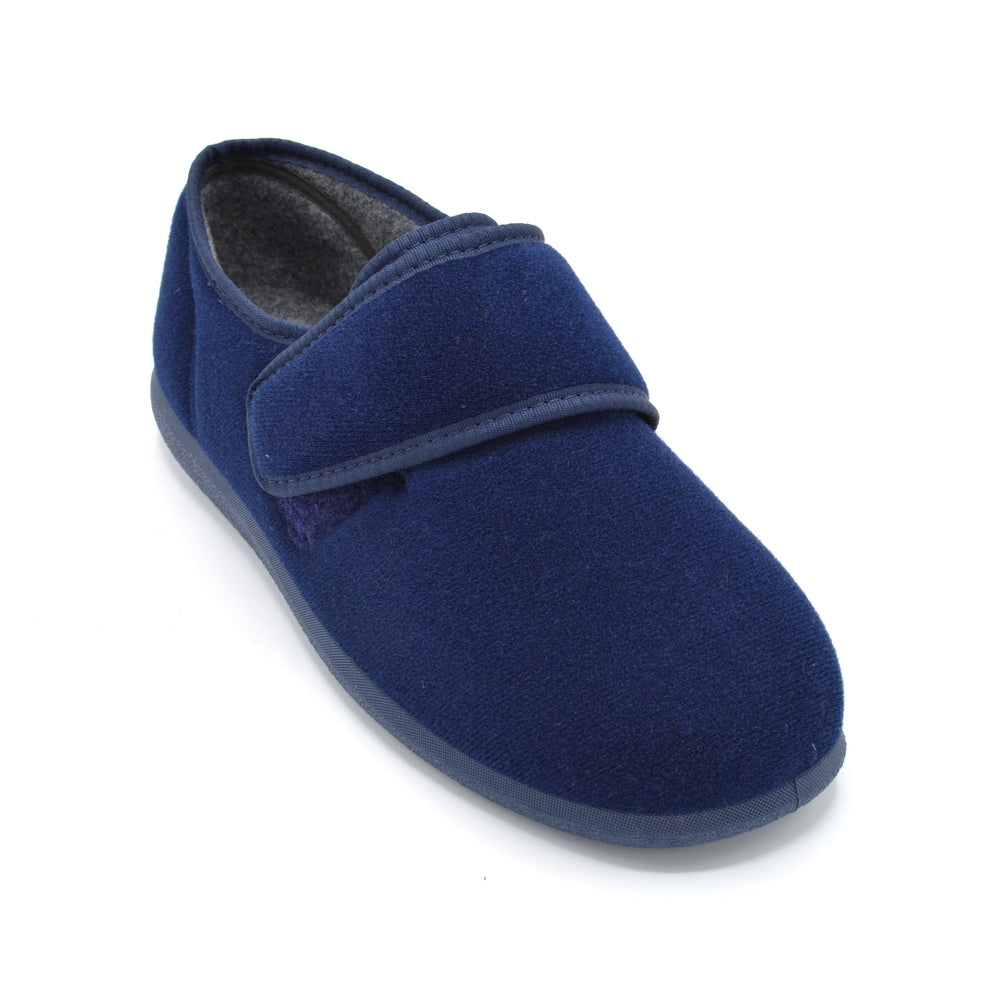 Cosyfeet Richie- Men's Extra Wide Fit - Velcro Close - Navy — Wide Shoes