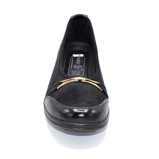 Black Extra Wide Fitting Pump For Swollen Feet